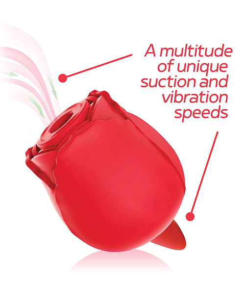 Wild Rose Rechargeable Silicone Suction & Tongue Vibrator
