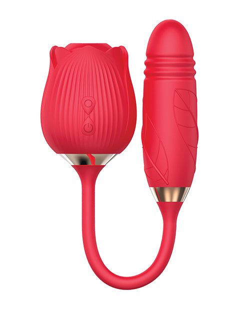 Wild Rose Rechargeable Silicone Suction & Thruster Vibrator