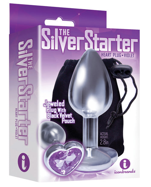 The 9's Silver Starter Bejeweled Heart Plug - Wicked Sensations
