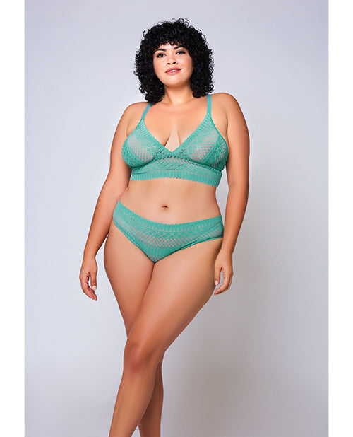 iCollection Geometric Lace Bra and Hipster Panty