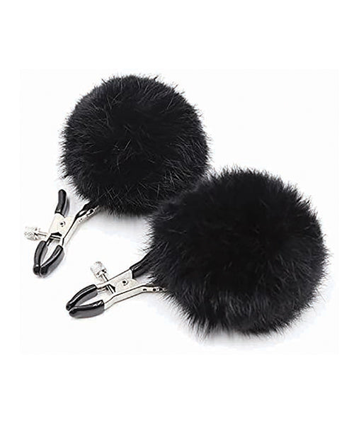 Sexy AF Clamp Couture Black Puff Balls Nipple Clamps