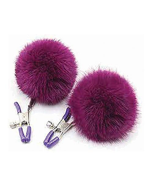 Sexy AF Clamp Couture Purple Puff Balls Nipple Clamps