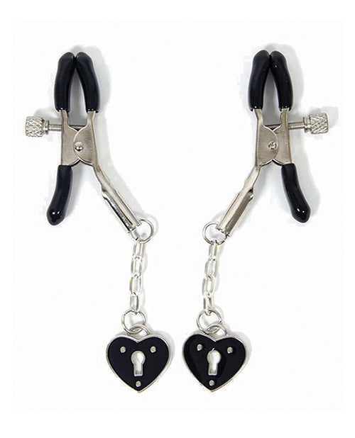 Sexy AF Clamp Couture Black Heart Charms Nipple Clamps