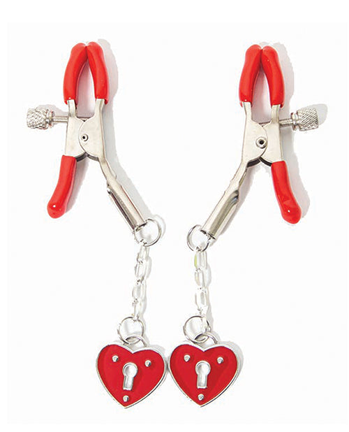 Sexy AF Clamp Couture Red Heart Charms Nipple Clamps