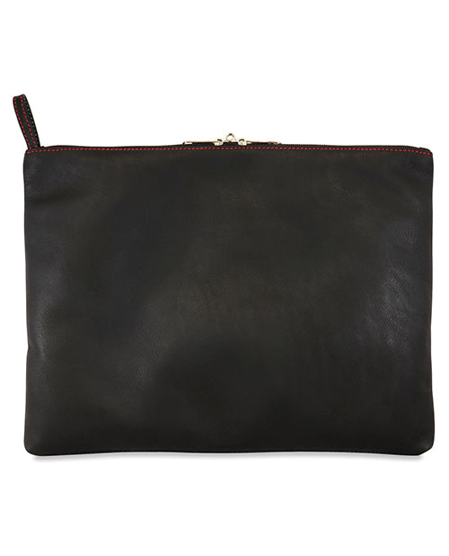 Leather Toy Bag With Lockable Pullers - Wicked Sensations