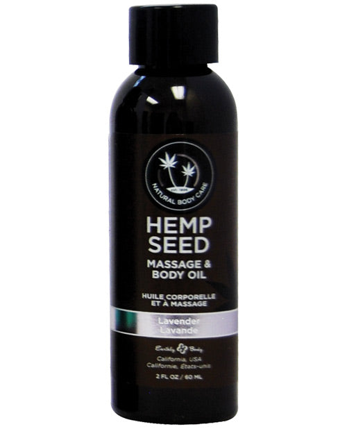 Earthly Body Hemp Seed Massage and Body Oil-2 oz - Wicked Sensations