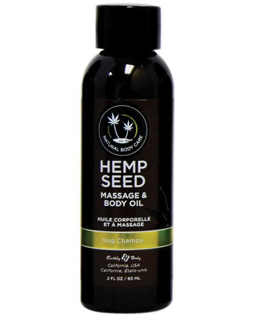 Earthly Body Hemp Seed Massage and Body Oil-2 oz - Wicked Sensations