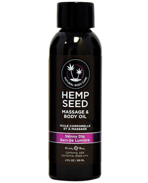 Earthly Body Hemp Seed Massage and Body Oil-2 oz - Wicked Sensations