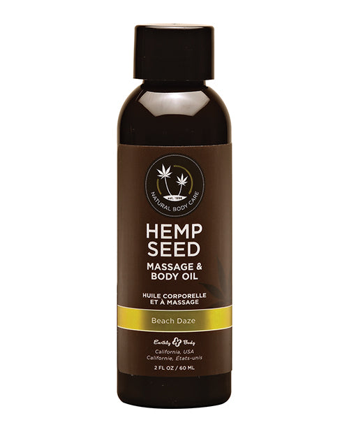 Earthly Body Hemp Seed Massage and Body Oil-2 oz - Wicked Sensations