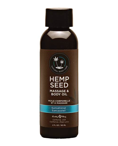 Earthly Body Hemp Seed Massage and Body Oil-2 oz - Wicked Sensations