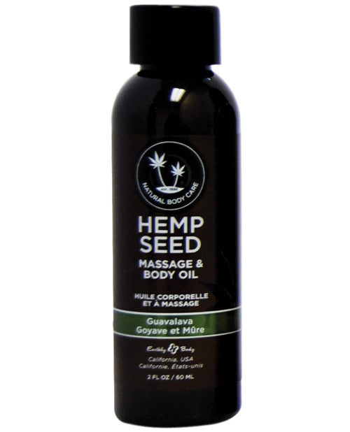 Earthly Body Hemp Seed Massage and Body Oil-2 oz - Wicked Sensations