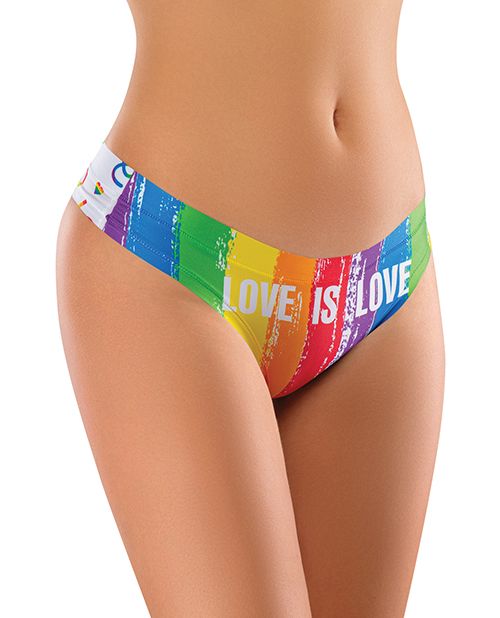 Mememe Pride Love Is Love Printed Thong
