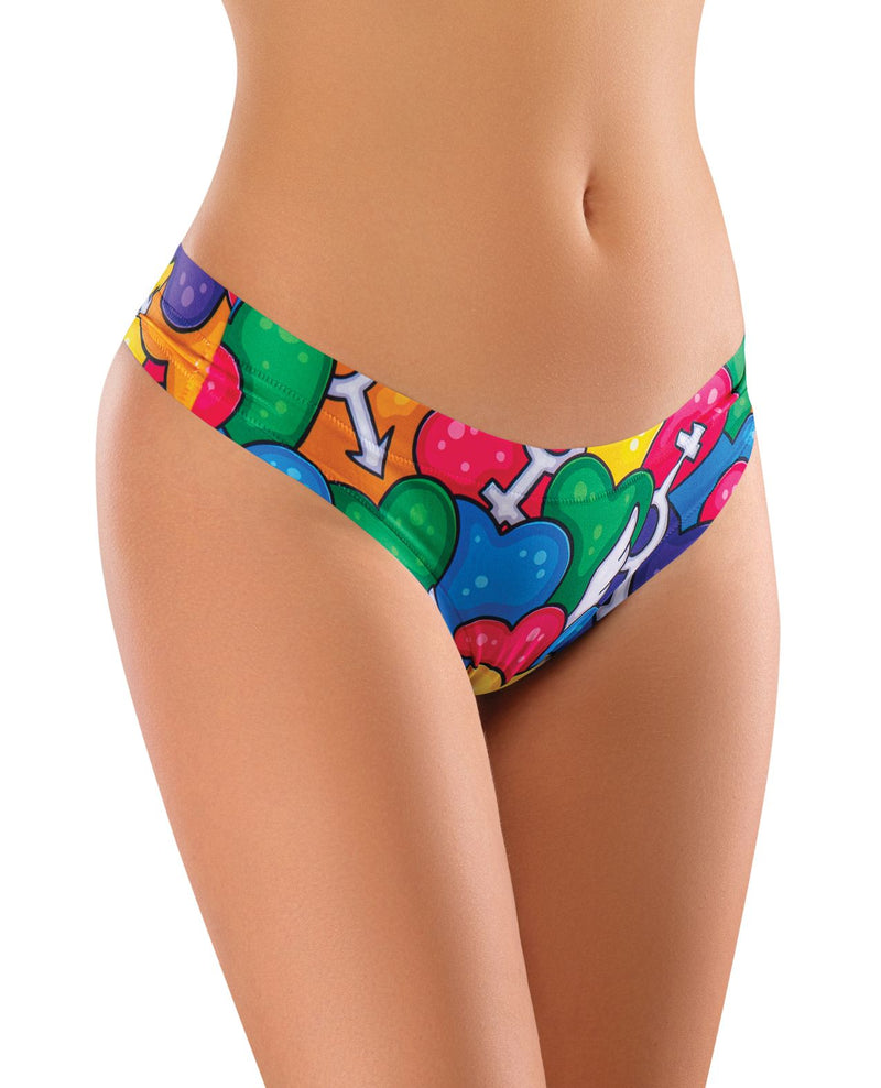 Mememe Pride Heart Printed Thong