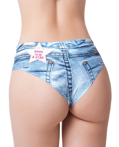 Mememe Denim Booty Jeans Light Printed Thong