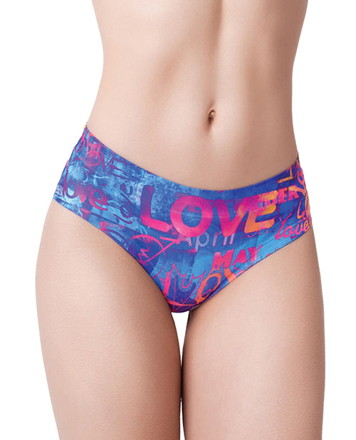 Mememe Love Graffiti Printed Thong