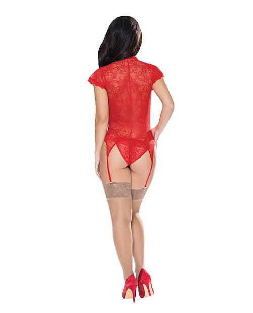 Magic Silk Exposed Ooh La Lace Cap Sleeve Basque & Tanga Panty