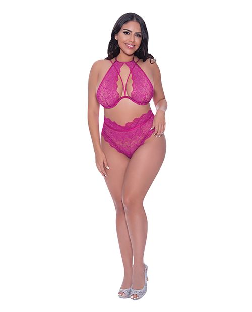 Magic Silk Berrylicious Lace Halter Top & Panty