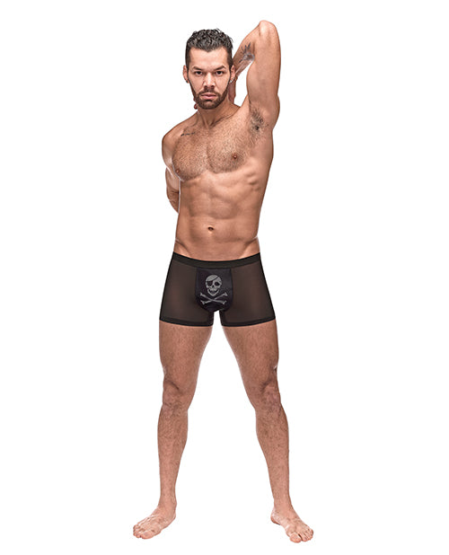 Male Power Private Screening Micro Mesh & Modal Skull Pouch Short