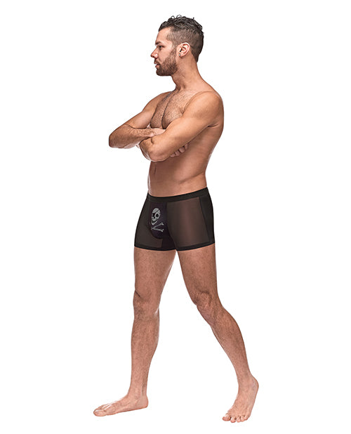 Male Power Private Screening Micro Mesh & Modal Skull Pouch Short
