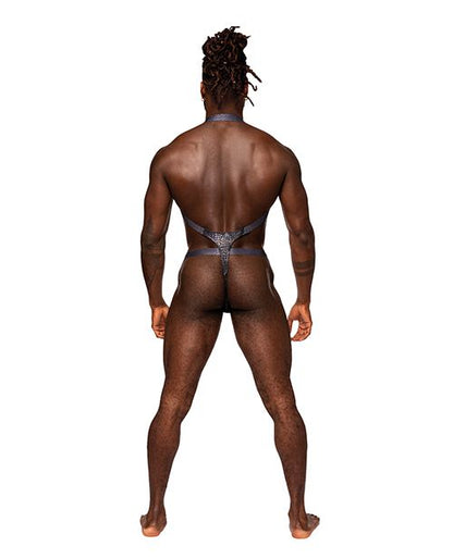 Male Power S'naked Metallic Coated Shoulder Sling Harness Thong