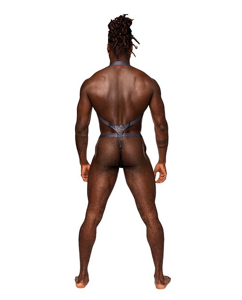 Male Power S'naked Metallic Coated Shoulder Sling Harness Thong
