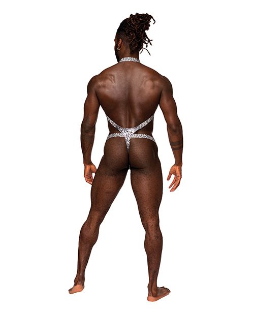 Male Power S'naked Metallic Coated Shoulder Sling Harness Thong