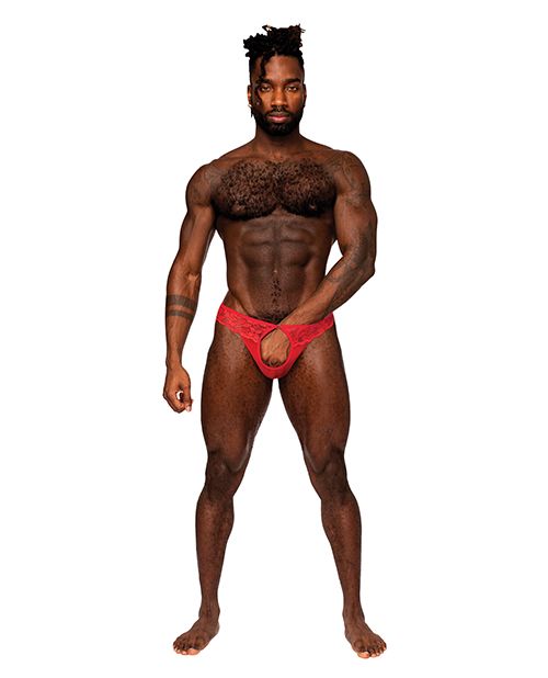 Male Power Sassy Lace Open Ring Thong