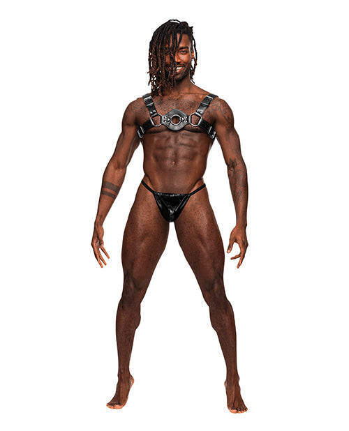 Male Power Leather Libra Chest Harness