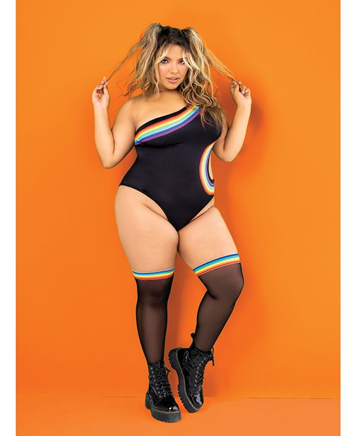 Mapale Pride One Shoulder Side Cut Out Bodysuit