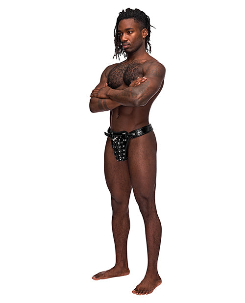 Male Power Leather Taurus Adjustable Buckle Thong