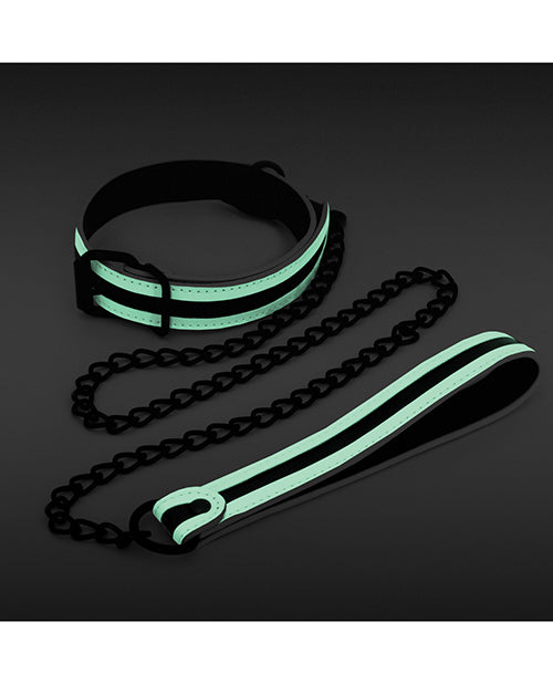 Glo in the Dark Collar and Leash - Wicked Sensations