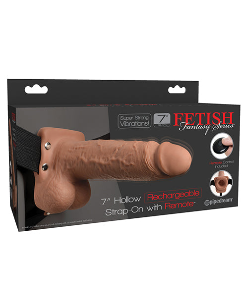 Fetish Fantasy Series 7 Inch Hollow Rechargeable Strap On With Balls