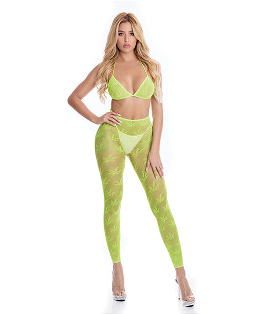 Pink Lipstick All About Leaf Bra and Leggings
