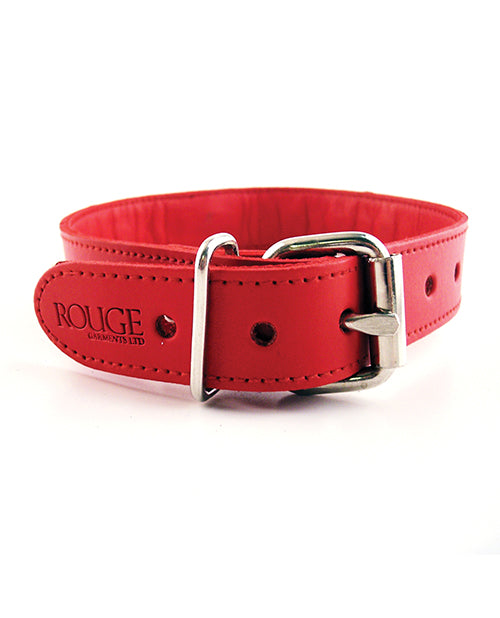 Rouge Leather O-Ring Studded Collar