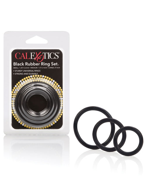 Cal Exotics Black Rubber Ring Set - Wicked Sensations
