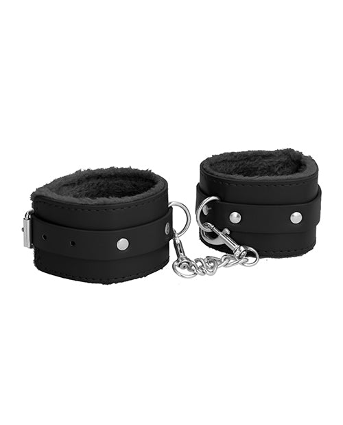 Ouch! Plush Leather Ankle Cuffs - Wicked Sensations