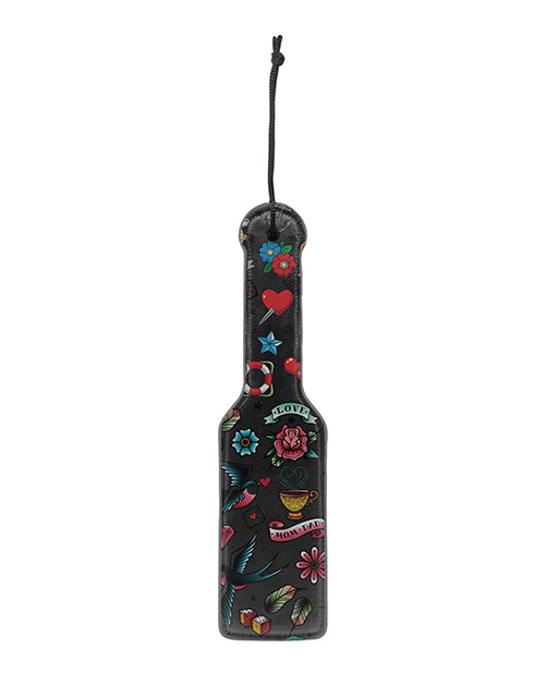 Ouch! Old School Tattoo Style Printed Paddle - Wicked Sensations