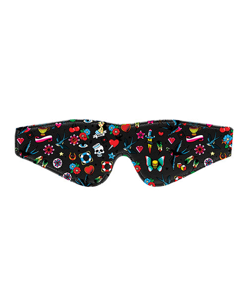 Ouch! Old School Tattoo Style Printed Eyemask - Wicked Sensations