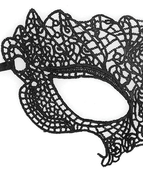 Ouch! Black and White Lace Eye Mask-Princess Black
