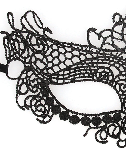 Ouch! Black and White Lace Eye Mask-Queen Black