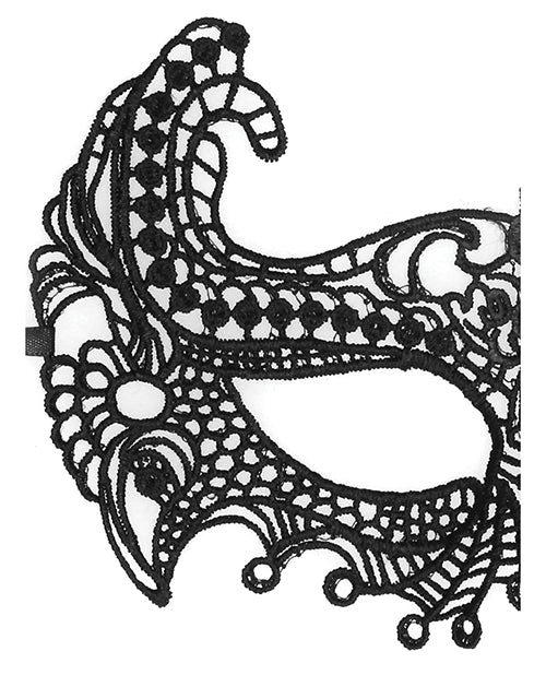 Ouch! Black and White Lace Eye Mask-Empress Black