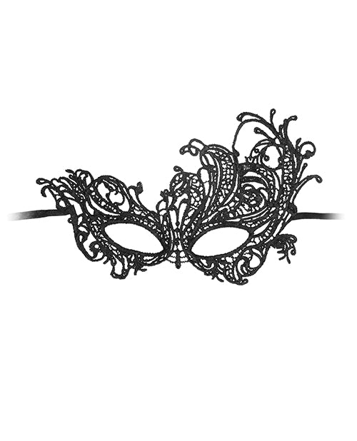 Ouch! Black and White Lace Eye Mask-Royal Black