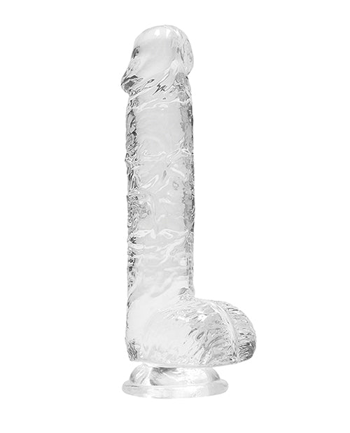 RealRock Crystal Clear 6 Inch Dildo With Balls