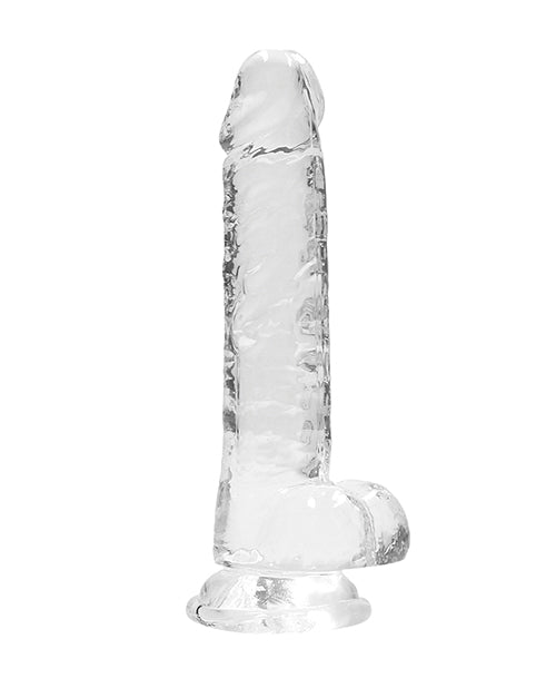 RealRock Crystal Clear 7 Inch Dildo With Balls