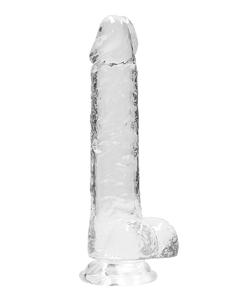 RealRock Crystal Clear 8 Inch Dildo With Balls