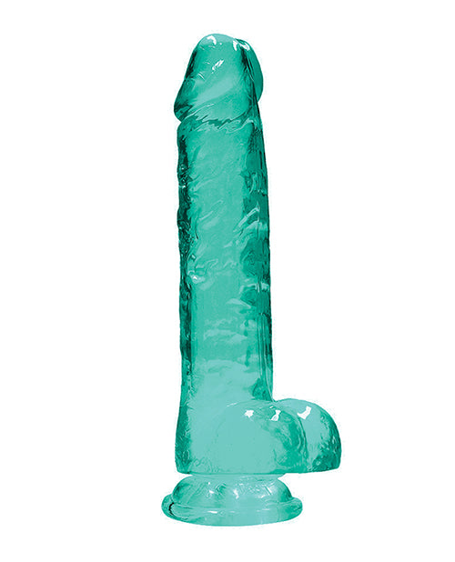 RealRock Crystal Clear 8 Inch Dildo With Balls
