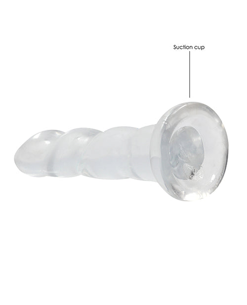 RealRock Crystal Clear 7 Inch Rippled Dildo