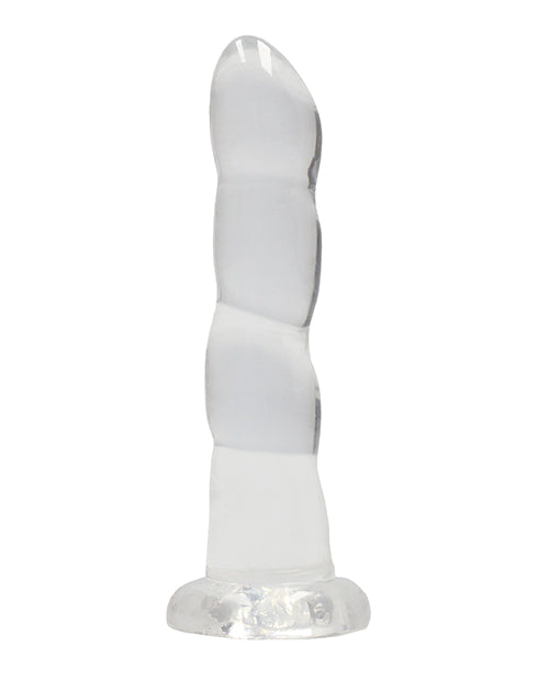 RealRock Crystal Clear 7 Inch Rippled Dildo