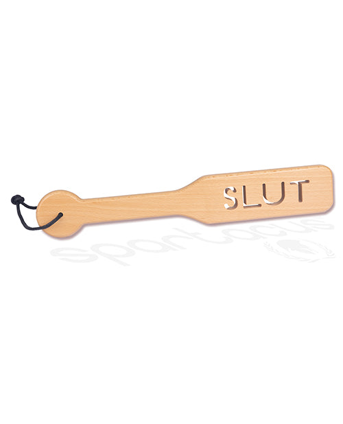 Zelkova Wood Paddle-Slut - Wicked Sensations