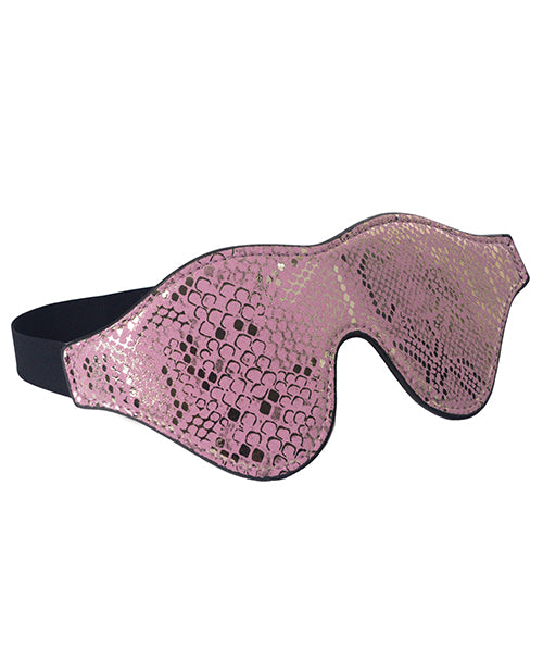 Leather Blindfold With Snakeskin Print - Wicked Sensations